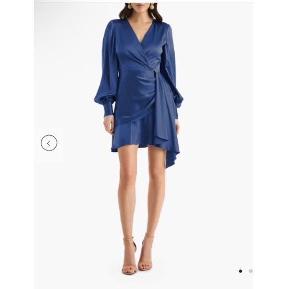 Sachin + Babi Dresses & Skirts - NWT SACHIN & BABI DARIA SATIN WASHED INDIGO MINI DRESS Size 12